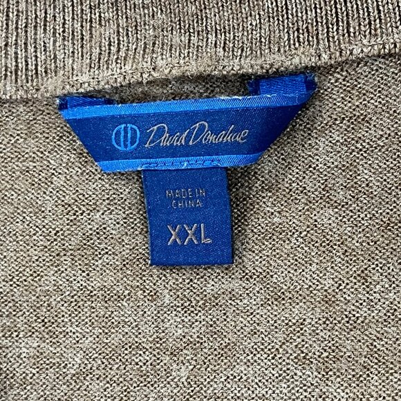 David Donahue Sweater 1/4 Zip Pullover Sweatshirt Brown  Size 2XL Merino Wool - Picture 5 of 8